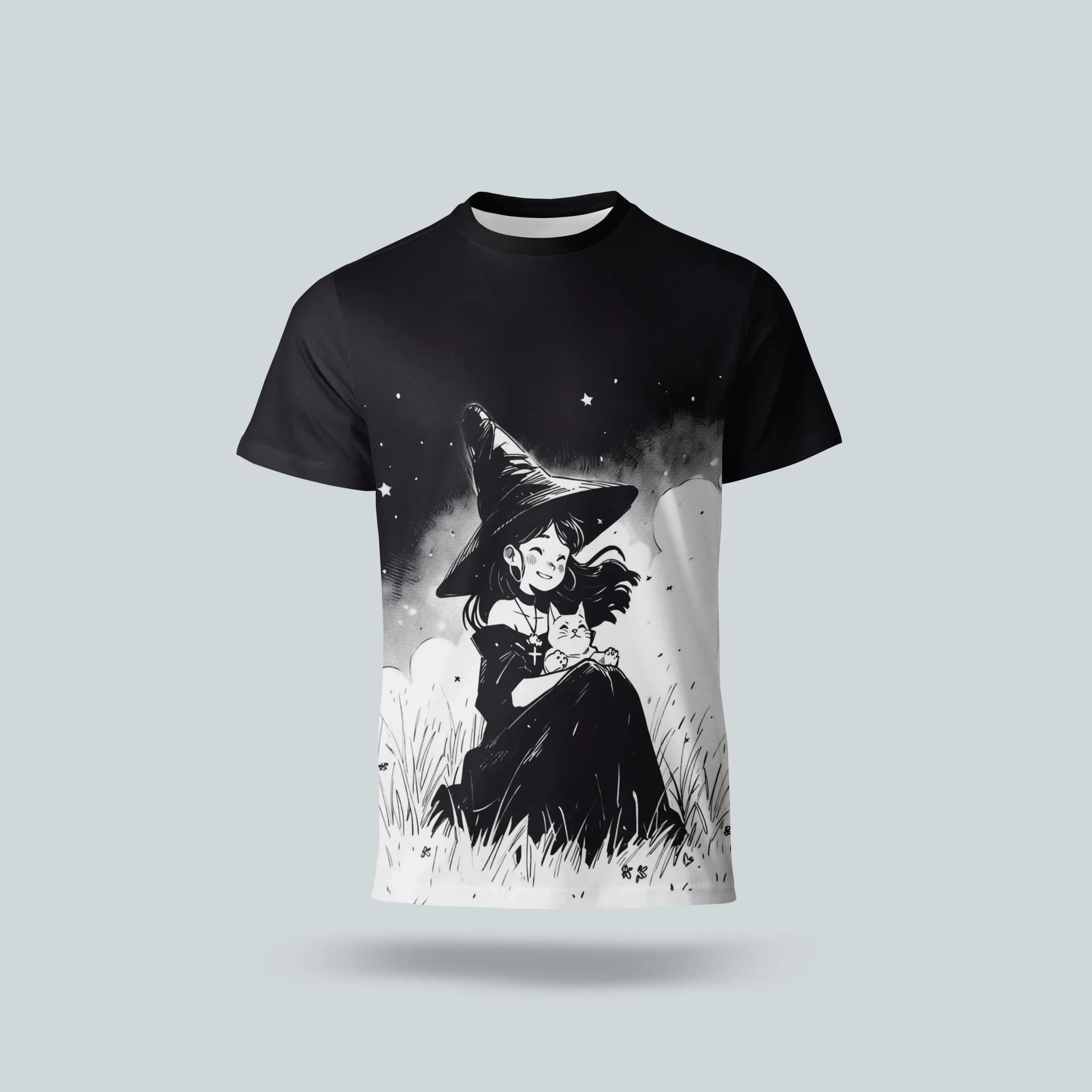 تیشرت طرح “Witch & Cat”