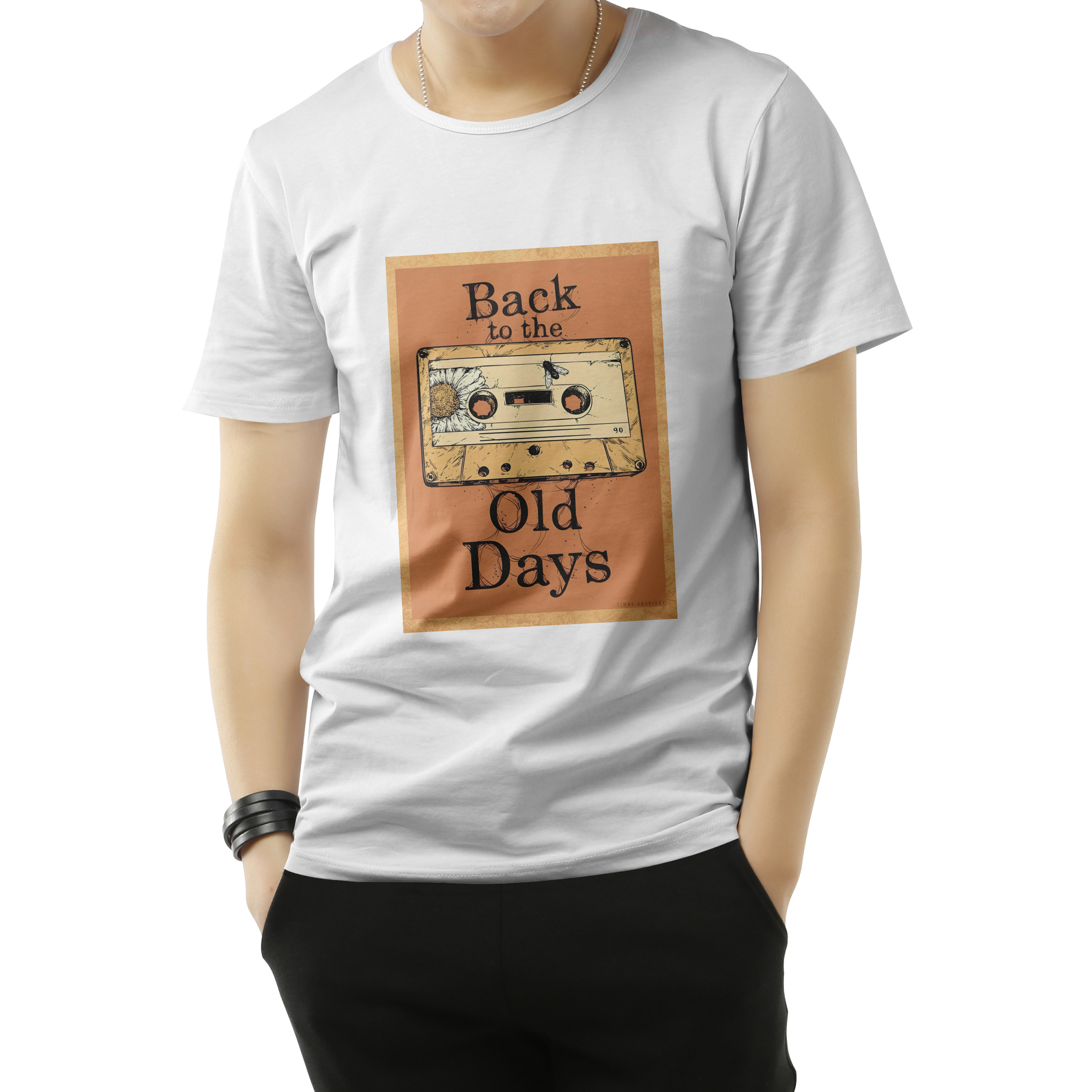 تیشرت طرح “Back to the old days” – سفید